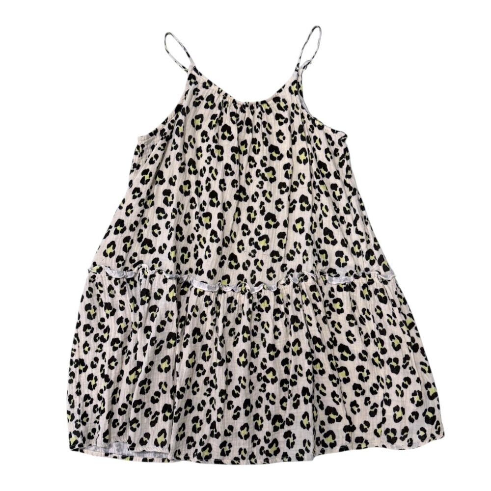 Grayson Threads Kids Girls XL 14-16 Leopard Print Tiered Sundress Spaghetti Stra